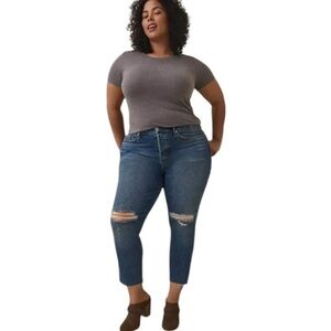 NWT Torrid Distressed High Rise Straight Classic Studded Jeans